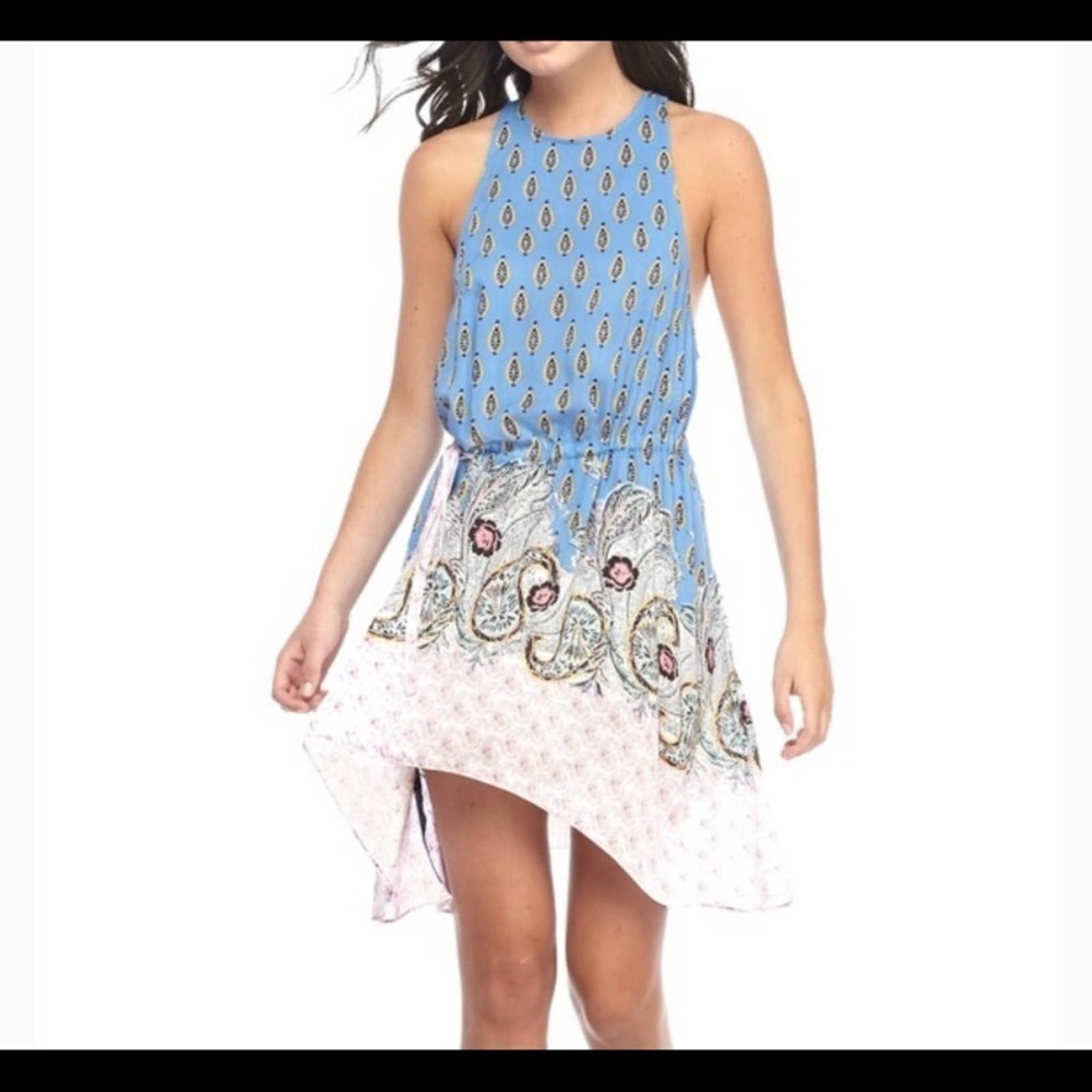 𝅺FREE People Rendezvous Asymmetrical Paisley Slip Dress Size Large